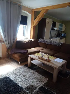 Ein Sitzbereich in der Unterkunft Landidyll