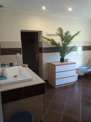 Ein Badezimmer in der Unterkunft Landidyll