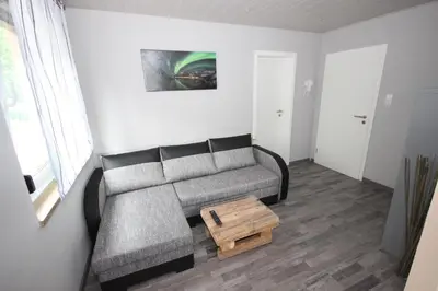 Ein Sitzbereich in der Unterkunft Ferienwohnung Pedall
