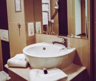 Ein Badezimmer in der Unterkunft Landhotel-Neunburg