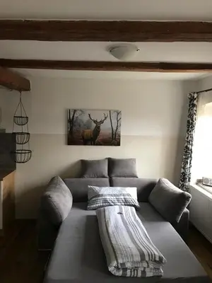 Ein Bett oder Betten in einem Zimmer der Unterkunft Gestüt Tiefenhof