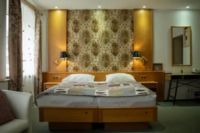 Ein Bett oder Betten in einem Zimmer der Unterkunft Das kleine Landhotel im Fichtelgebirge