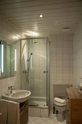 Ein Badezimmer in der Unterkunft Das kleine Landhotel im Fichtelgebirge