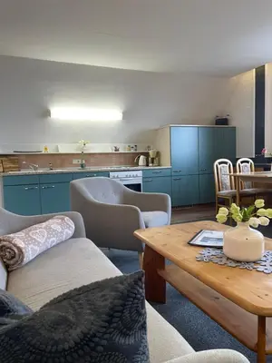 Küche/Küchenzeile in der Unterkunft Ferienhaus Freitag - Ferienwohnungen mit Sauna & Frühstück