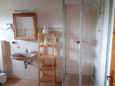 Ein Badezimmer in der Unterkunft Ferienwohnungen Wastl Fränkische Schweiz