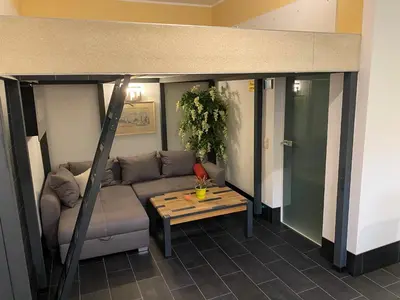 Ein Sitzbereich in der Unterkunft Wieko Ferienwohnungen