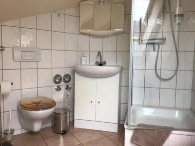 Ein Badezimmer in der Unterkunft Ferienwohnung Am Kanadablick