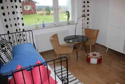 Ein Sitzbereich in der Unterkunft Ferienhaus Schwärzer