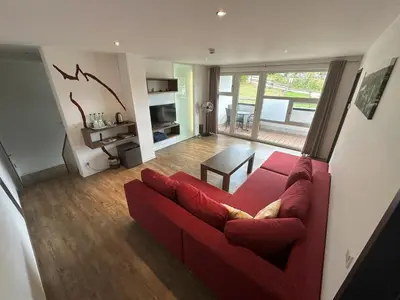Ein Sitzbereich in der Unterkunft Reit- und Sporthotel Eibenstock