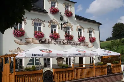 Das Gebäude in dem sich die Pension befindet