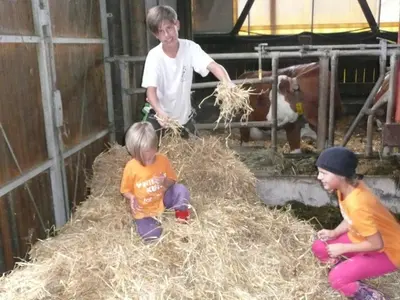 Kinder, die in der Unterkunft Ferienhof Jungkunz übernachten