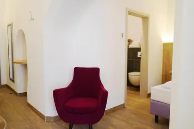 Ein Sitzbereich in der Unterkunft Das Brunners