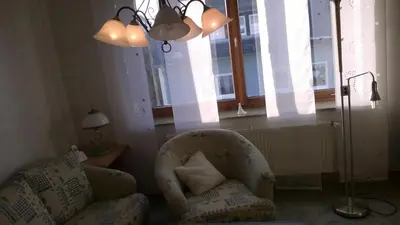 Ein Sitzbereich in der Unterkunft Wachter Ferienwohnung im Frankenwald