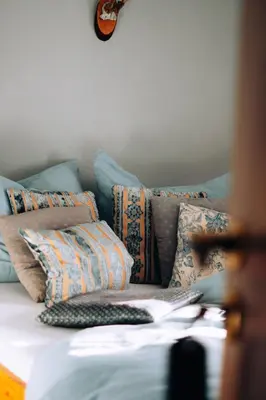 Ein Bett oder Betten in einem Zimmer der Unterkunft Bräustüberl Schönbrunn - Hotel & Restaurant