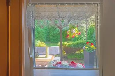Ein Garten an der Unterkunft Ferienbungalow Poppengrün