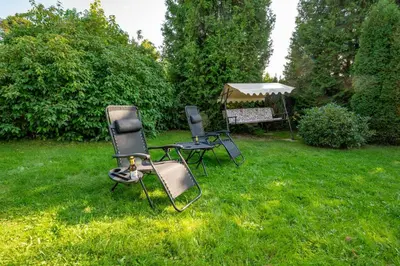 Ein Garten an der Unterkunft Ferienbungalow Poppengrün
