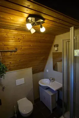 Ein Badezimmer in der Unterkunft Haus Fichtelgebirge