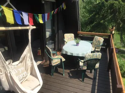 Ein Balkon oder eine Terrasse in der Unterkunft Haus Fichtelgebirge