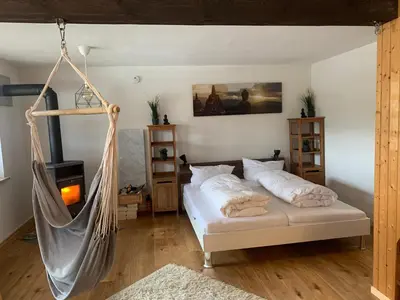 Ein Bett oder Betten in einem Zimmer der Unterkunft Haus Fichtelgebirge
