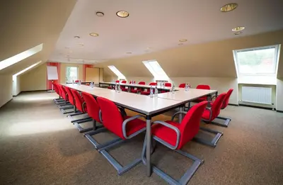 Der Geschäftsbereich oder Konferenzraum in der Unterkunft Hotel Schwan