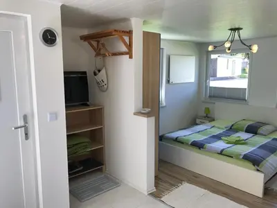 Ein Bett oder Betten in einem Zimmer der Unterkunft Ferienbungalow Grünbach