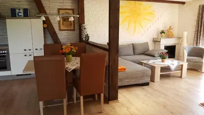 Ein Sitzbereich in der Unterkunft Ferienhof Gold