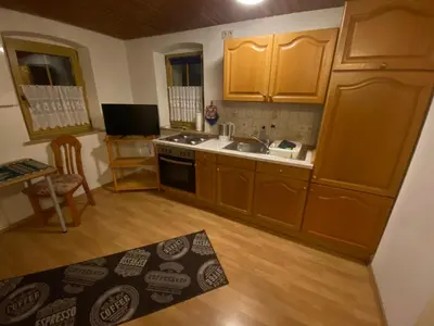 Küche/Küchenzeile in der Unterkunft Ferienwohnung Eva und Alexander