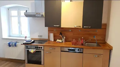 Küche/Küchenzeile in der Unterkunft Ferienwohnung Trogschneider Hof