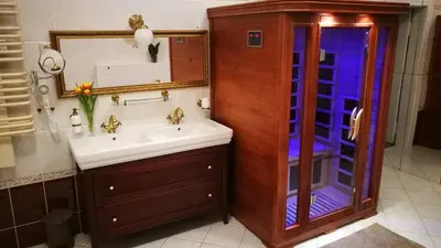 Ein Badezimmer in der Unterkunft Residenz Haus Waldeck