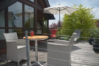 Ein Balkon oder eine Terrasse in der Unterkunft Stolzing-Apart