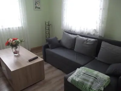 Ein Sitzbereich in der Unterkunft Ferienwohnung Seifert