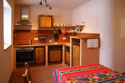 Küche/Küchenzeile in der Unterkunft Kunsthof Eibenstock