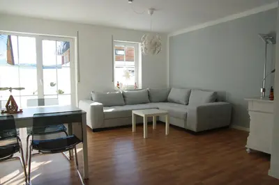 Ein Sitzbereich in der Unterkunft Ferienwohnung Häckel