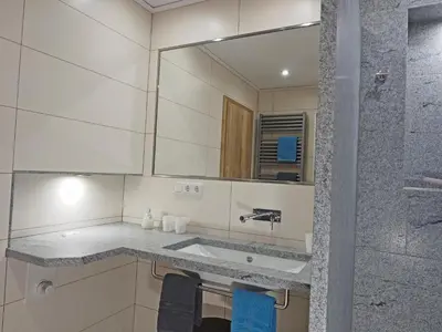 Ein Badezimmer in der Unterkunft Birkholmhof