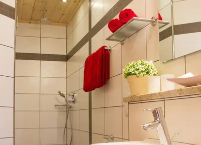 Ein Badezimmer in der Unterkunft Birkholmhof