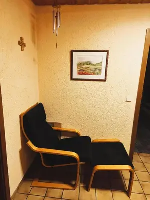 Ein Sitzbereich in der Unterkunft Ferienwohnung Seidl
