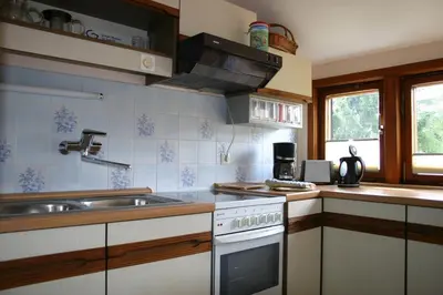 Küche/Küchenzeile in der Unterkunft Ferienwohnung Trommler