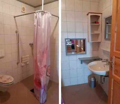Ein Badezimmer in der Unterkunft Moierhof