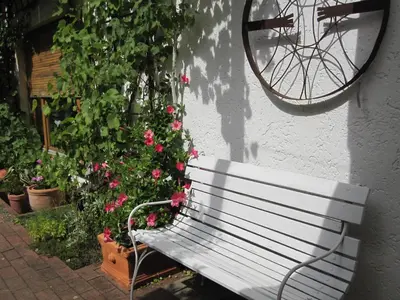 Ein Garten an der Unterkunft Ferienwohnungen Blätterrausch