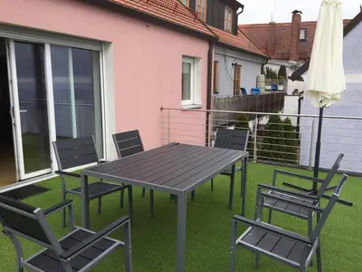 Ein Patio oder anderer Außenbereich in der Unterkunft Fewo Floss