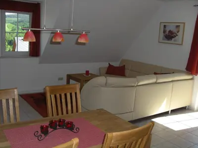 Ein Sitzbereich in der Unterkunft Maisonette 64m 2 Schlafzimmer in Oberwiesenthal