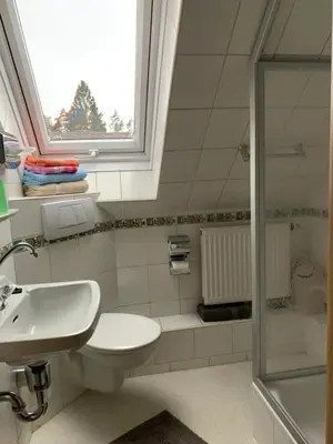 Ein Badezimmer in der Unterkunft Hohe Tanne