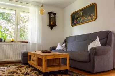 Ein Sitzbereich in der Unterkunft Ferienhaus Betty
