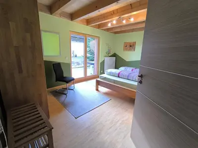 Ein Sitzbereich in der Unterkunft Ferienhaus Brütting