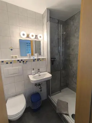 Ein Badezimmer in der Unterkunft Ferienhaus Brütting