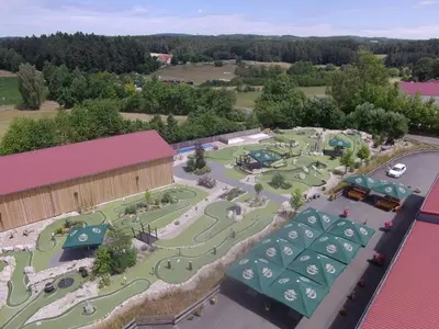 Blick auf Ferienhaus Brütting aus der Vogelperspektive