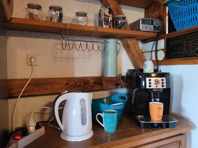 Kaffee-/Teezubehör in der Unterkunft Fichtel-Bubble gegen Aufpreis mit Hot Tub und Sauna