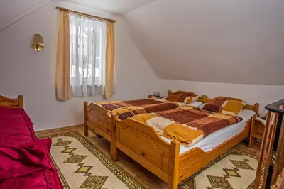 Ein Bett oder Betten in einem Zimmer der Unterkunft Ferienhaus Gläser