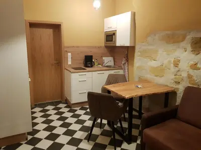 Küche/Küchenzeile in der Unterkunft Boardinghouse Stadtmauer