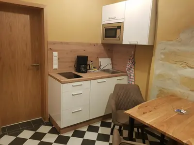 Küche/Küchenzeile in der Unterkunft Boardinghouse Stadtmauer